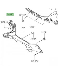 Habillage sous réservoir gauche Kawasaki Z650 (2017-2024) | Réf. 140930613