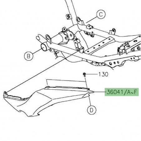 Coque arrière gauche Kawasaki Z650 (2017-2019) | Moto Shop 35