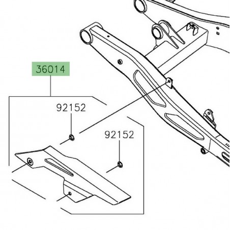 Protection de chaîne d'origine Kawasaki 360140044 | Moto Shop 35
