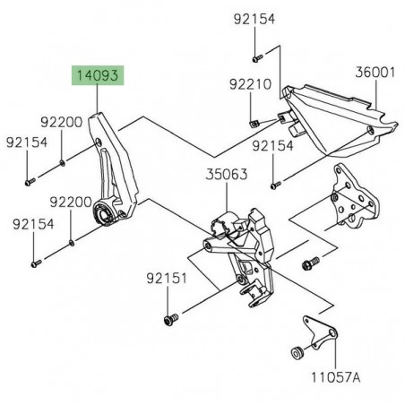 Cache pivot gauche Kawasaki Z650 (2017-2019) | Réf. 14093048054N