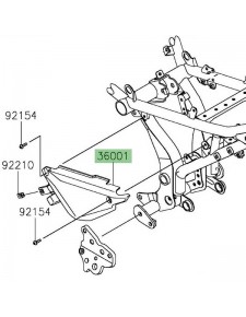 Cache latéral sous selle gauche Kawasaki Z650 (2017-2024) | Réf. 360010642