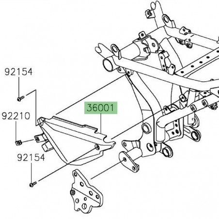 Cache latéral sous selle gauche Kawasaki Z650 (2017-2024) | Réf. 360010642