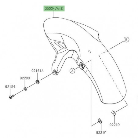 Garde-boue avant peint Kawasaki Z650 (2017 et +) | Moto Shop 35