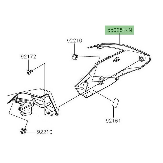 Flanc tête de fourche droit Kawasaki Z650 (2017-2019) | Moto Shop 35
