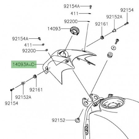 Coque de réservoir peinte Kawasaki Z650 (2017-2019) | Moto Shop 35