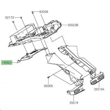 Trappe de visite passage de roue arrière Kawasaki Z650 (2017-2024) | Réf. 140930482