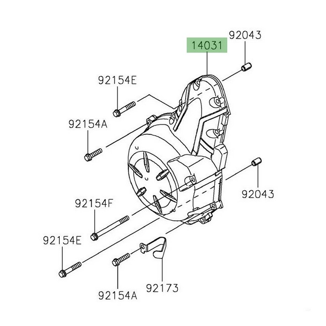 Carter d'alternateur Kawasaki Z650 (2017-2019) | Réf. 140310606