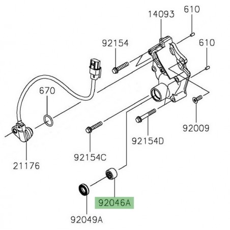 Roulement à aiguilles carter de transmission Kawasaki Z650 (2017-2019) | Réf. 920461148