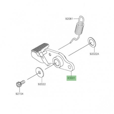 Pédale de frein Kawasaki 430010748 | Moto Shop 35