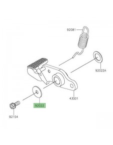 Rondelle 7x24x1.6 d'origine Kawasaki 92022228 | Moto Shop 35