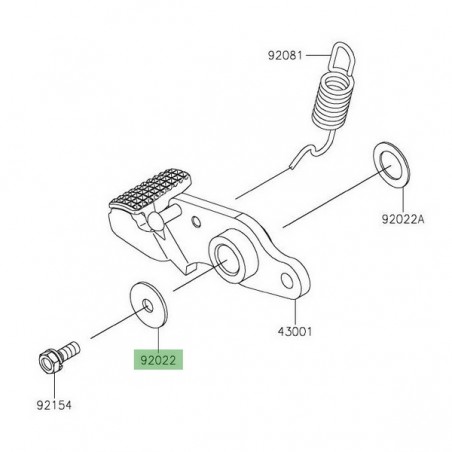 Rondelle 7x24x1.6 d'origine Kawasaki 92022228 | Moto Shop 35