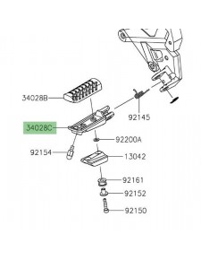 Repose-pied avant gauche Kawasaki Z650 (2017-2024) | Réf. 340280350