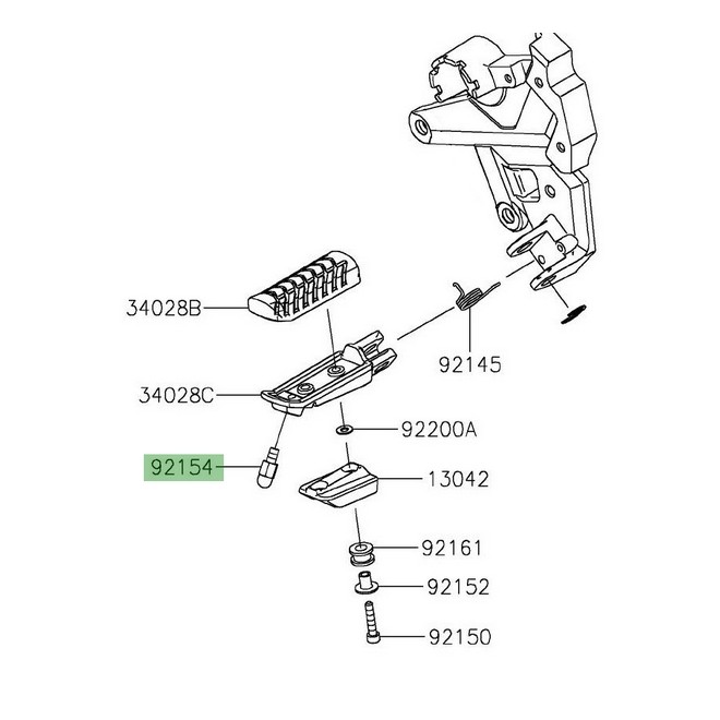 Téton repose-pieds Kawasaki 921540838 | Moto Shop 35