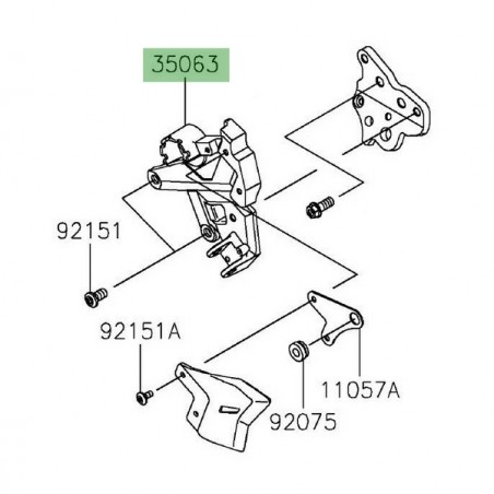 Platine repose-pied avant gauche Kawasaki Z650 (2017-2024) | Réf. 35063134818R