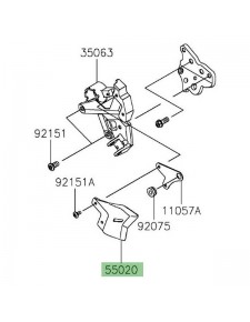 Protection de talon gauche Kawasaki Z650 (2017-2024) | Réf. 550201956