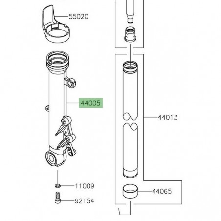Fourreau de fourche gauche Kawasaki Z650 (2017-2019) | Réf. 44005011532A