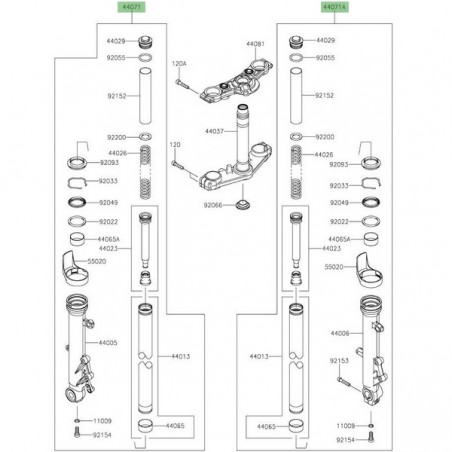 Fourche complète Kawasaki Z650 (2017-2019) | Moto Shop 35