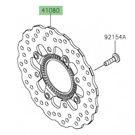 Disque de frein arrière d'origine Kawasaki 410800667 | Moto Shop 35