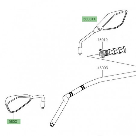 Rétroviseur d'origine Kawasaki Z650 (2017-2024) | Moto Shop 35