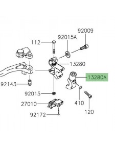 Support rétroviseur gauche Kawasaki Z650 (2017-2024) | Réf. 132800307