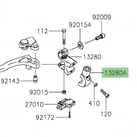 Support rétroviseur gauche Kawasaki Z650 (2017-2024) | Réf. 132800307