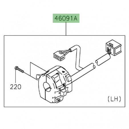 Commodo gauche Kawasaki Z650 (2017-2019) | Réf. 460910394