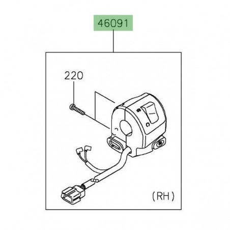 Commodo droit Kawasaki Z650 (2017 et +) | Réf. 460910485