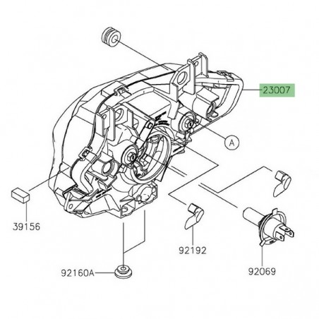 Optique avant Kawasaki Z650 (2017-2019) | Réf. 230070207