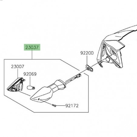 Clignotant avant gauche Kawasaki Z650 (2017-2019) | Réf. 230370539