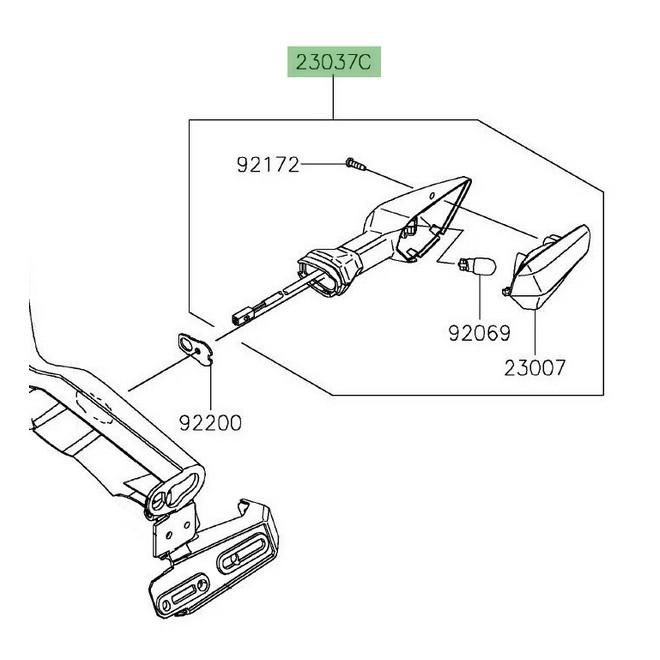 Clignotant arrière droit Kawasaki Z650 (2017-2019) | Réf. 230370544