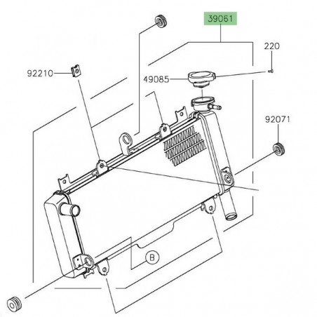 Radiateur Kawasaki Z650 (2017-2019) | Réf. 390610724