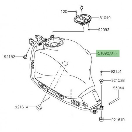 Réservoir à essence Kawasaki Z650 (2017-2019) | Moto Shop 35