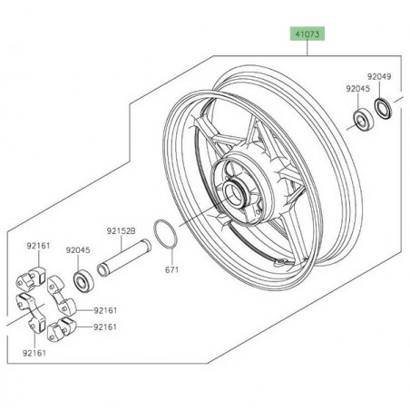 Jante arrière Kawasaki Z650 (2107 et +) | Réf. 410730704QT