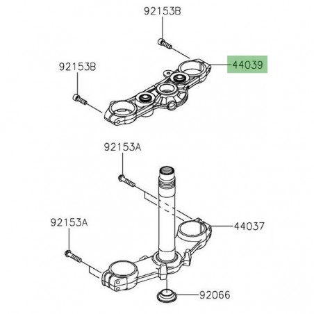 Té de fourche supérieur Kawasaki Z900 (2017-2024) | Réf. 44039016718R
