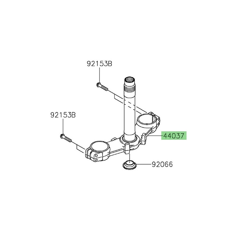 Té de fourche inférieur Kawasaki 44037016718R | Moto Shop 35