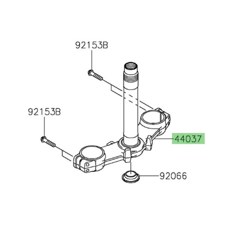 Té de fourche inférieur Kawasaki 44037016718R | Moto Shop 35