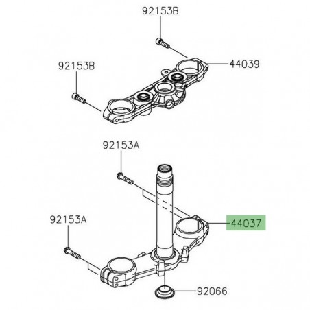 Té de fourche inférieur Kawasaki Z900 (2017-2024) | Réf. 44037016718R
