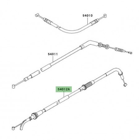 Câble d'ouverture des gaz Kawasaki Z1000 (2004-2006) | Réf. 540120118