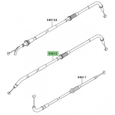 Câble fermeture des gaz Kawasaki Z1000 (2004-2006) | Réf. 540120068