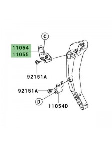 Patte de fixation d'intérieur écope de radiateur gauche Kawasaki Z750 (2007-2012) | Réf. 110550478