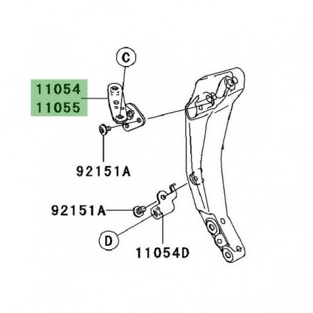 Patte de fixation d'intérieur écope de radiateur gauche Kawasaki Z750 (2007-2012) | Réf. 110550478