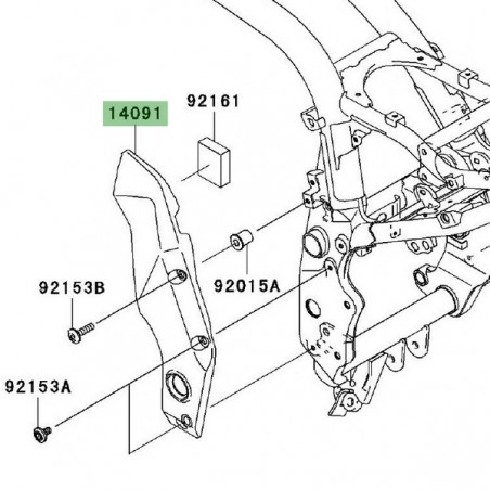 Cache pivot gauche Kawasaki Z1000 (2003-2006) | Réf.140911547458