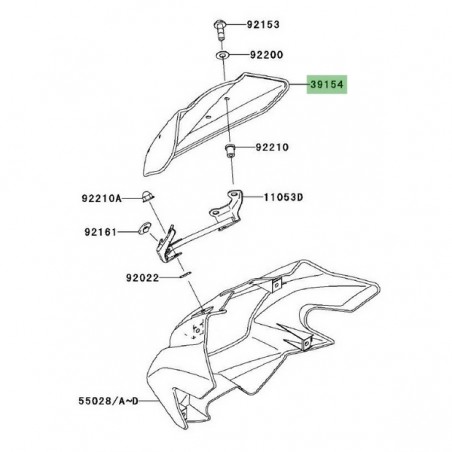 Bulle d'origine Kawasaki Z1000 (2003-2006) | Réf. 391541160