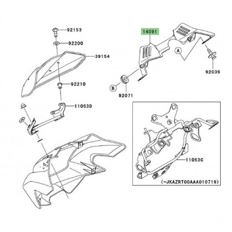 Entourage de compteur Kawasaki Z1000 (2003-2006) | Réf. 140911549