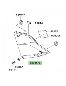 Cache latéral sous-selle gauche Kawasaki Z1000 (2003-2006) | Réf. 3600100404P