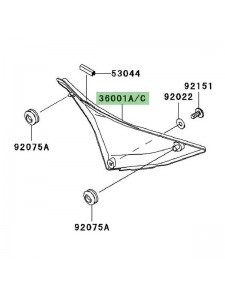 Cache latéral sous-selle gauche Kawasaki Z1000 (2003-2006) | Réf. 3600100414P