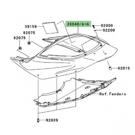 Coque arrière peinte Kawasaki Z1000 (2003-2006) | Moto Shop 35