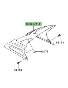 Garde-boue arrière peint Kawasaki Z1000 (2003-2006) | Moto Shop 35