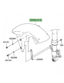 Garde-boue avant peint Kawasaki Z1000 (2003-2006) | Moto Shop 35