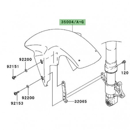 Garde-boue avant peint Kawasaki Z1000 (2003-2006) | Moto Shop 35